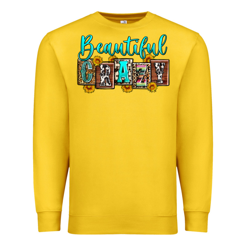 Beautiful Crazy Premium Sweatshirt by Zillion Design Studio | Teevron