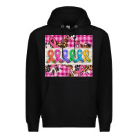 Black western colorfull cancer ribbon Premium Hoodie - AdoDesignShop