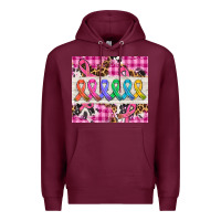Burgundy western colorfull cancer ribbon Premium Hoodie - AdoDesignShop