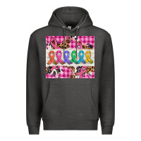 Charcoal Heather western colorfull cancer ribbon Premium Hoodie - AdoDesignShop