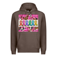 Coffee western colorfull cancer ribbon Premium Hoodie - AdoDesignShop