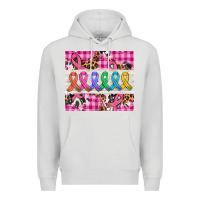 Dove Grey western colorfull cancer ribbon Premium Hoodie - AdoDesignShop