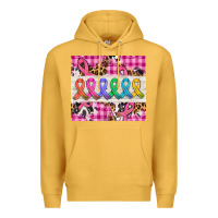 Mustard western colorfull cancer ribbon Premium Hoodie - AdoDesignShop