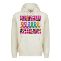 Oatmeal Heather western colorfull cancer ribbon Premium Hoodie - AdoDesignShop