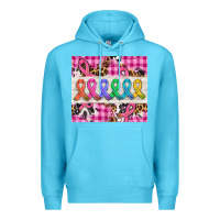Ocean Blue western colorfull cancer ribbon Premium Hoodie - AdoDesignShop