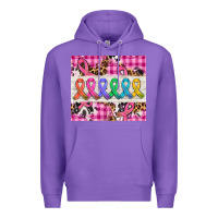 Purple western colorfull cancer ribbon Premium Hoodie - AdoDesignShop