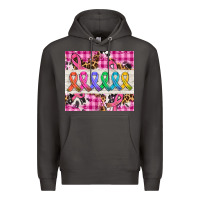 Smoke western colorfull cancer ribbon Premium Hoodie - AdoDesignShop