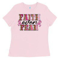 Bubblegum Pink faıth over fear Ladies Tee - BarkalooDesign
