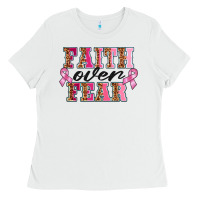 White faıth over fear Ladies Tee - BarkalooDesign