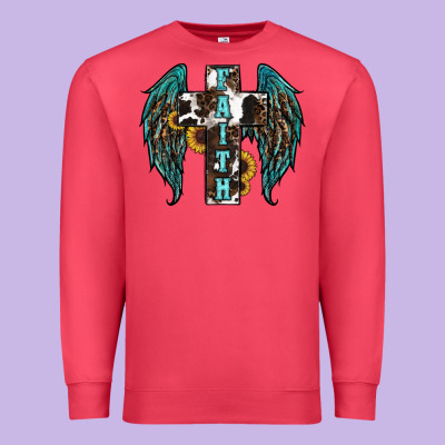 Western Wings Cross Premium Sweatshirt Designed By Ranaportraitstore