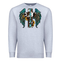 Heather Grey western wings cross Premium Sweatshirt - RanaPortraitStore