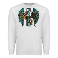 Oatmeal Heather western wings cross Premium Sweatshirt - RanaPortraitStore