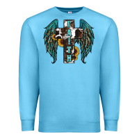 Ocean Blue western wings cross Premium Sweatshirt - RanaPortraitStore