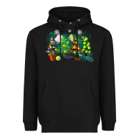Black christmas trees with tennis Heavyweight Hoodie - Zillion Design Studio