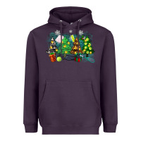 Plum christmas trees with tennis Heavyweight Hoodie - Zillion Design Studio