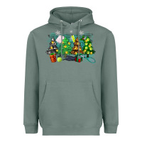 Sage christmas trees with tennis Heavyweight Hoodie - Zillion Design Studio