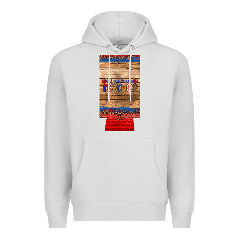 All American Teacher 12 Oz Slim Can Cooler Premium Hoodie by Artiststas | Teevron