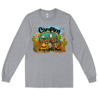 Heather Grey camping is my happy place Long Sleeve Tee - BarkalooDesign