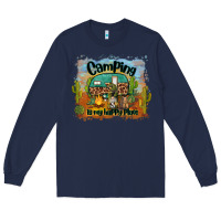 Navy camping is my happy place Long Sleeve Tee - BarkalooDesign