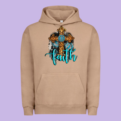 Faith Western Turquoise Urban Hoodie Designed By Adodesignshop