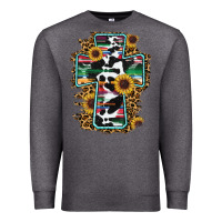 Charcoal Heather western cross Premium Sweatshirt - RanaPortraitStore