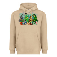 Mushroom christmas trees with hockey Heavyweight Hoodie - Zillion Design Studio