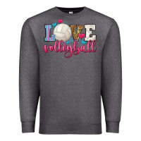 Charcoal Heather love volleyball Premium Sweatshirt - Zillion Design Studio