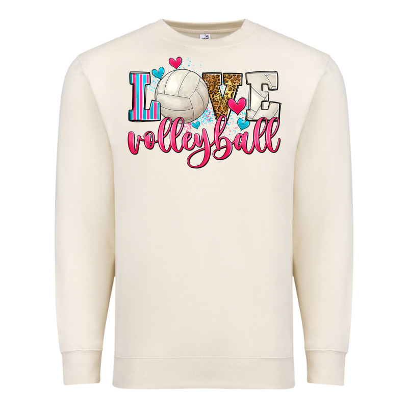 Love Volleyball Premium Sweatshirt by Zillion Design Studio | Teevron