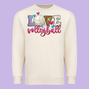 Love Volleyball Premium Sweatshirt Designed By Zillion Design Studio