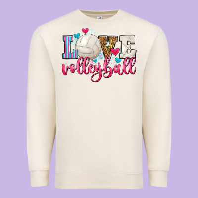 Love Volleyball Premium Sweatshirt Designed By Zillion Design Studio