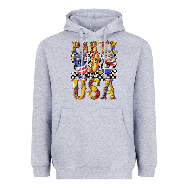 Party In The Usa With Leopard Heavyweight Hoodie by texasbilliewilder | Teevron