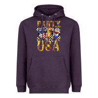Plum party in the usa with leopard Heavyweight Hoodie - texasbilliewilder