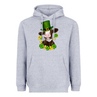 Heather Grey st patricks day cow Heavyweight Hoodie - RanaPortraitStore