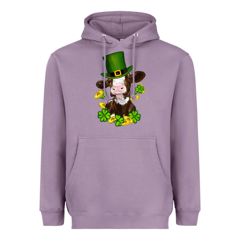 St Patricks Day Cow Heavyweight Hoodie by RanaPortraitStore | Teevron