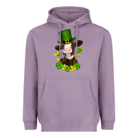 Lavender st patricks day cow Heavyweight Hoodie - RanaPortraitStore