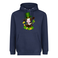 Navy st patricks day cow Heavyweight Hoodie - RanaPortraitStore