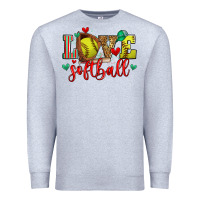 Heather Grey love softball Premium Sweatshirt - Zillion Design Studio