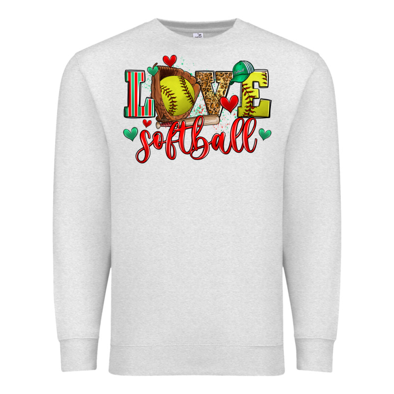 Love Softball Premium Sweatshirt by Zillion Design Studio | Teevron