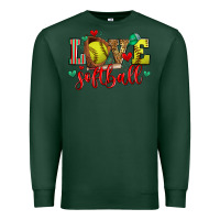 Sports Green love softball Premium Sweatshirt - Zillion Design Studio