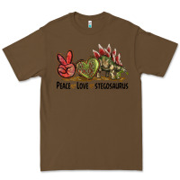 Cacao Peace Love Stegosaurus Premium Tee - LillyAllenDesigns