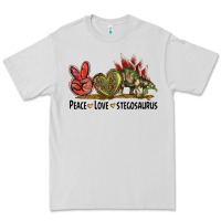 Dove Grey Peace Love Stegosaurus Premium Tee - LillyAllenDesigns