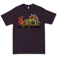 Plum Peace Love Stegosaurus Premium Tee - LillyAllenDesigns