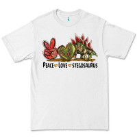 White Peace Love Stegosaurus Premium Tee - LillyAllenDesigns