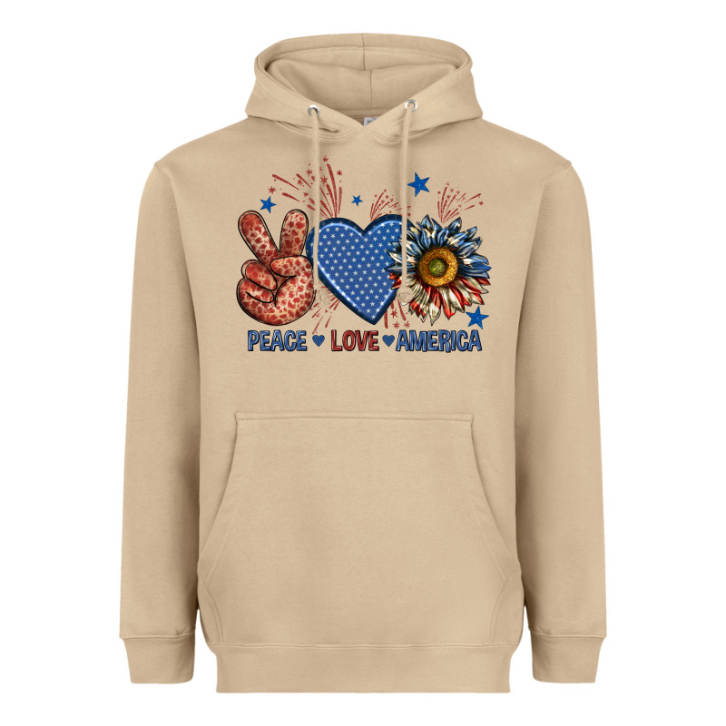 Peace Love America Billie Wilder Heavyweight Hoodie by texasbilliewilder | Teevron