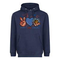 Navy peace love america billie wilder Heavyweight Hoodie - texasbilliewilder