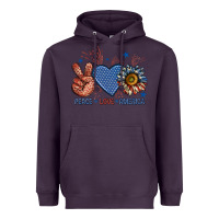 Plum peace love america billie wilder Heavyweight Hoodie - texasbilliewilder