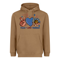 Toasted Coconut peace love america billie wilder Heavyweight Hoodie - texasbilliewilder