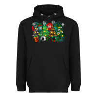 Black christmas trees with soccer Heavyweight Hoodie - Zillion Design Studio
