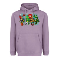 Lavender christmas trees with soccer Heavyweight Hoodie - Zillion Design Studio