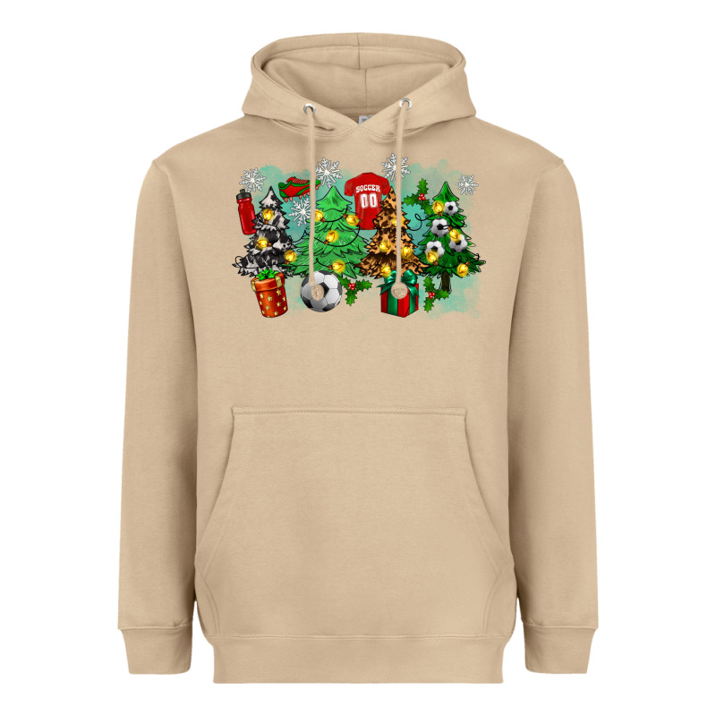Christmas Trees With Soccer Heavyweight Hoodie by Zillion Design Studio | Teevron